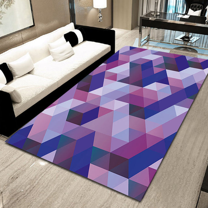Casual moderner Teppich in lila geometrischem Dreiecksmuster Teppich Polyester haustierfreundlicher Teppich für die Wohnkultur