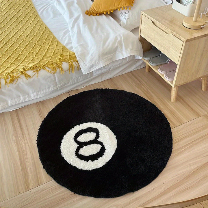 8 Ball Billard Rundfußmatte – Rutschfester Teppich für Wohnzimmer, Badezimmer & Dekoration | Erhältlich in Größen