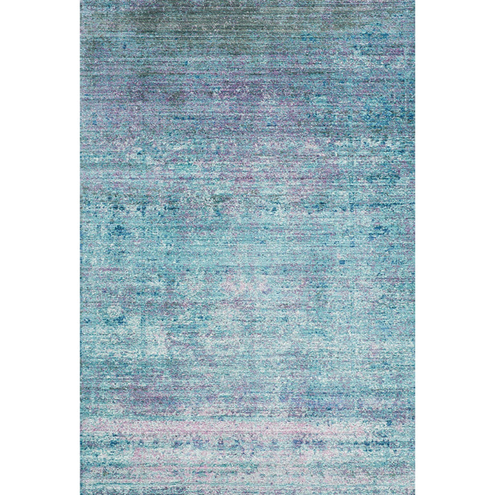 Einfacher abstrakter Teppich Blau Moderner Teppich Polyester Waschbar Haustierfreundlicher rutschfester Teppich für das Wohnzimmer
