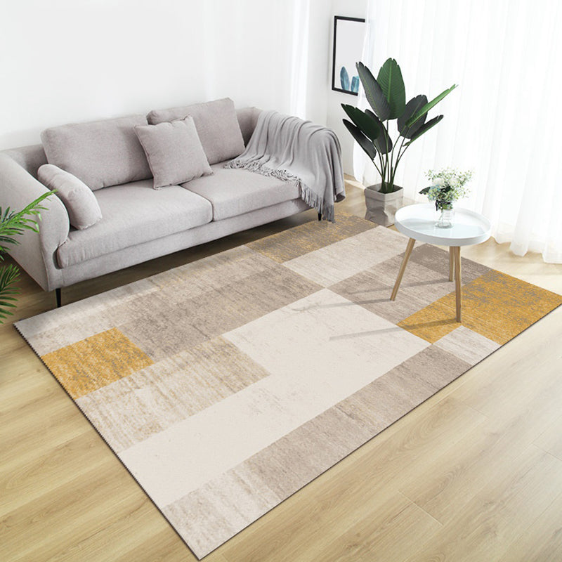 Eleganter abstrakter Teppich Braun zeitgenössischer Teppich Polyester haustierfreundlicher waschbarer Teppich für das Wohnzimmer