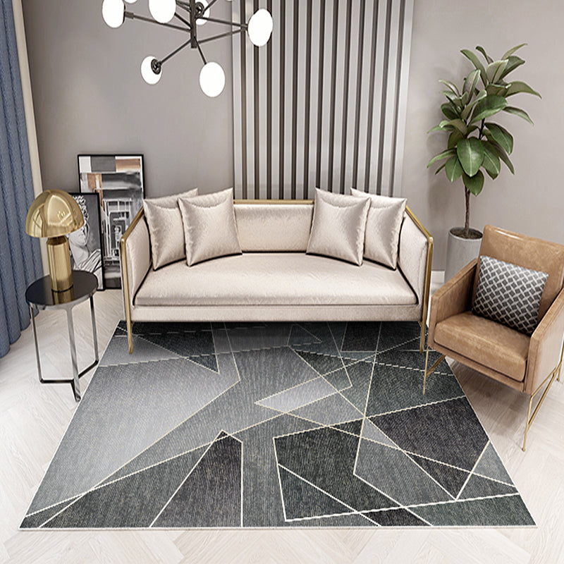 Einzigartiger mehrfarbiger gestreifter Teppich mit geometrischem Muster aus Polyester Moderner Teppich Haustierfreundlicher rutschfester Rücken Teppich für das Schlafzimmer