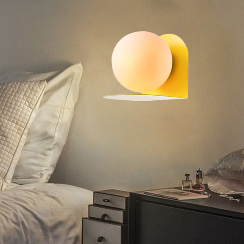 Weiße Globus-Wandleuchte Nordic Style Mattiertes Glas Wandlicht für das Arbeitszimmer Kinderzimmer