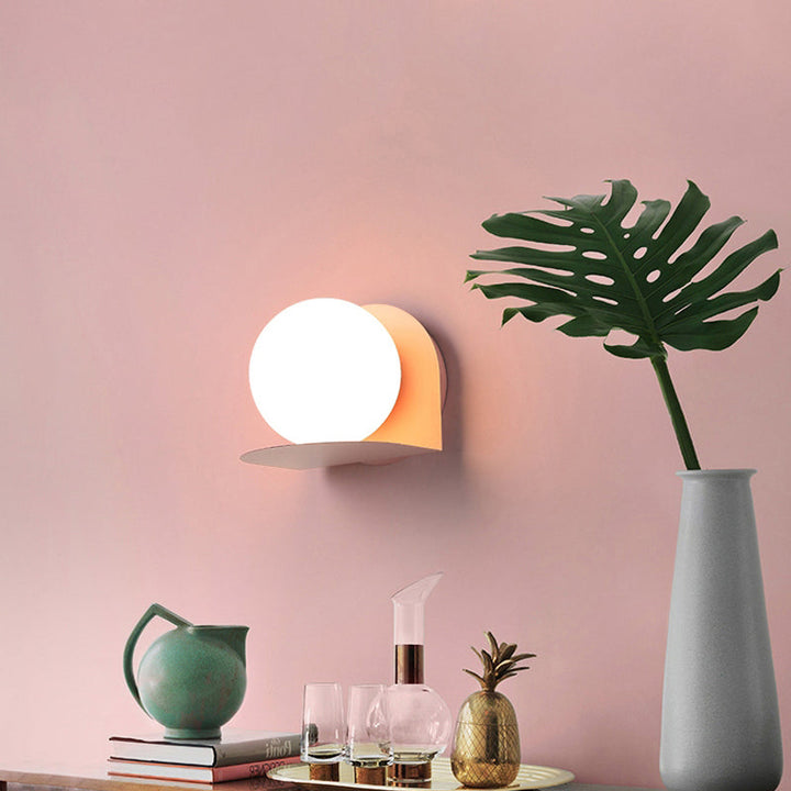 Weiße Globus-Wandleuchte Nordic Style Mattiertes Glas Wandlicht für das Arbeitszimmer Kinderzimmer