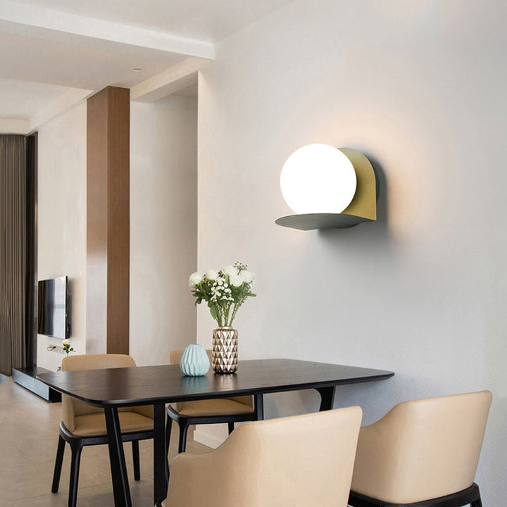 Weiße Globus-Wandleuchte Nordic Style Mattiertes Glas Wandlicht für das Arbeitszimmer Kinderzimmer
