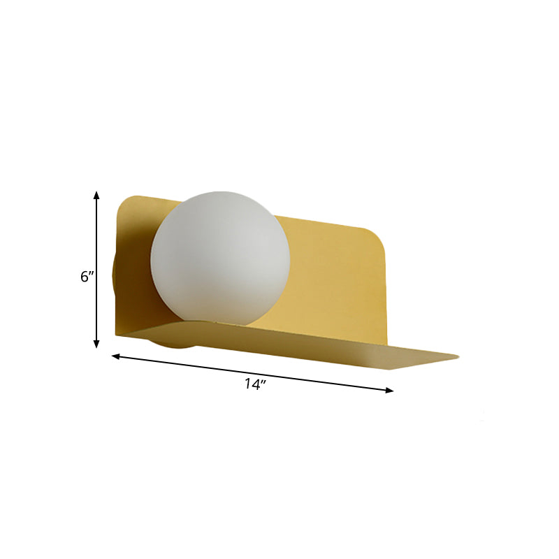 Weiße Globus-Wandleuchte Nordic Style Mattiertes Glas Wandlicht für das Arbeitszimmer Kinderzimmer