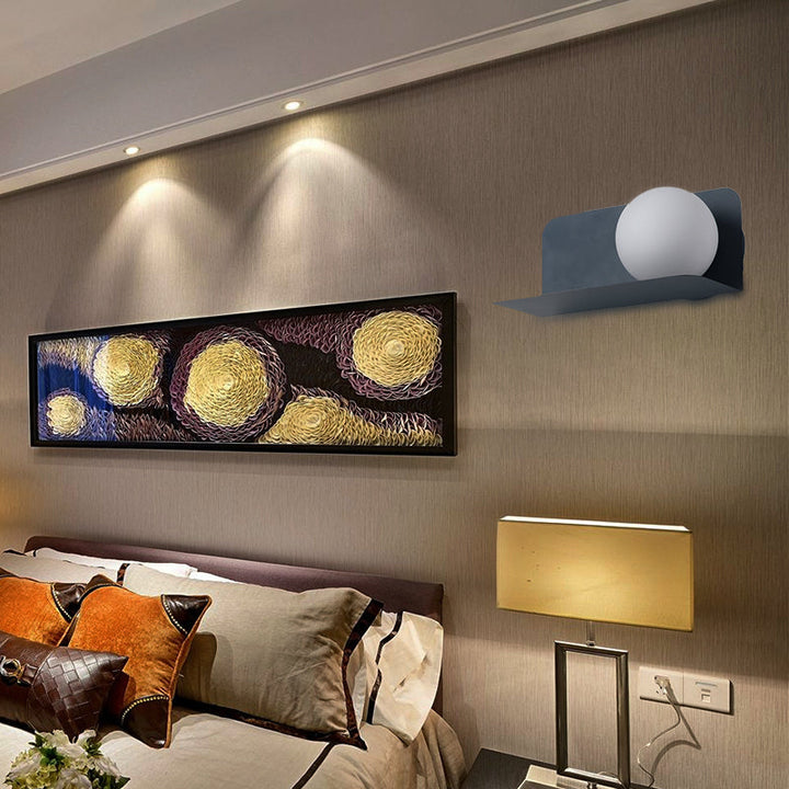 Weiße Globus-Wandleuchte Nordic Style Mattiertes Glas Wandlicht für das Arbeitszimmer Kinderzimmer