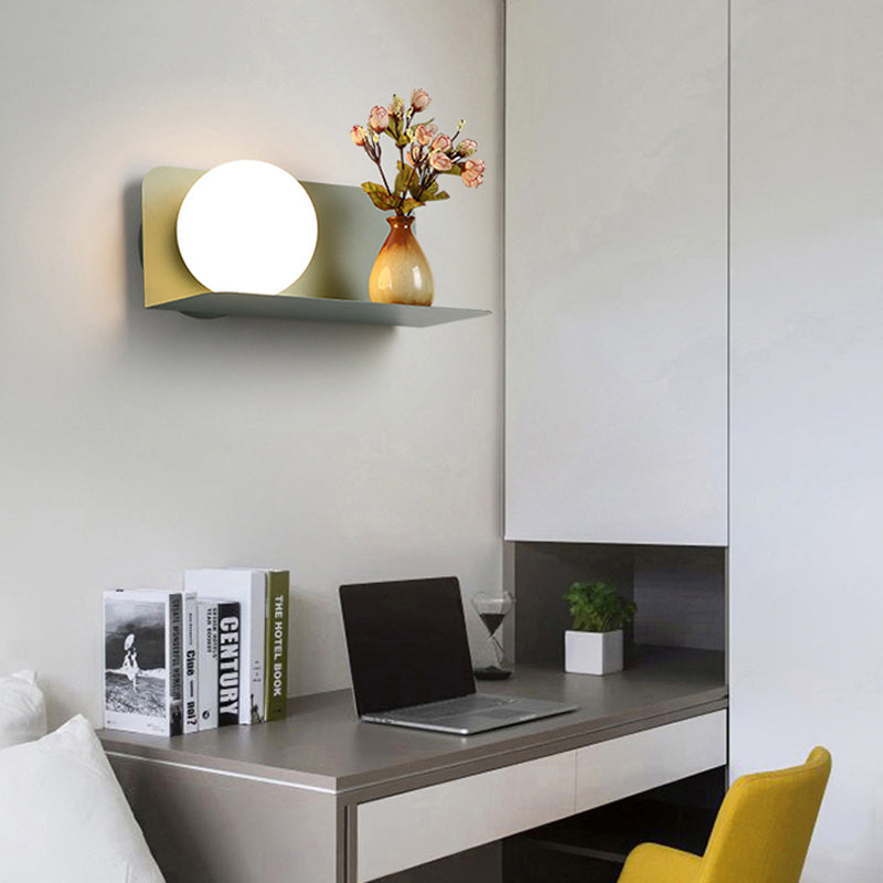 Weiße Globus-Wandleuchte Nordic Style Mattiertes Glas Wandlicht für das Arbeitszimmer Kinderzimmer