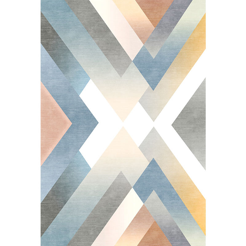 Multicolor zeitgenössischer Teppich Polyester geometrisches Muster Teppich tierfreundlich waschbar rutschfester Rücken Teppich für das Wohnzimmer