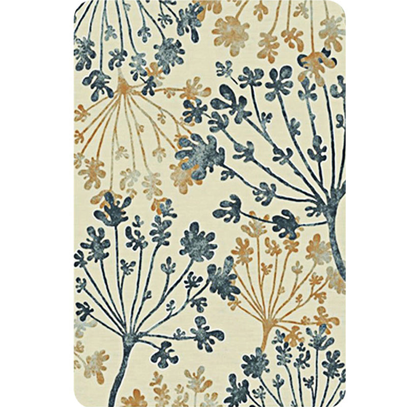 Moderner Blätter Muster Teppich Grün und Beige Polyester Teppich Waschbar Haustierfreundlich Rutschfester Teppich für das Wohnzimmer