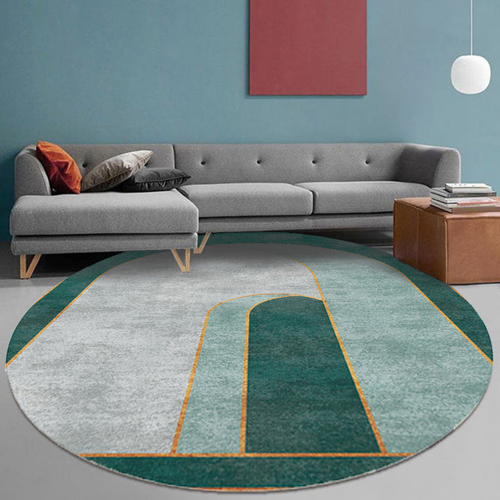 Kreativer mehrfarbiger Modernismus-Teppich Polyester Farbblock-Teppich Waschbar Haustierfreundlicher rutschfester Teppich für das Wohnzimmer