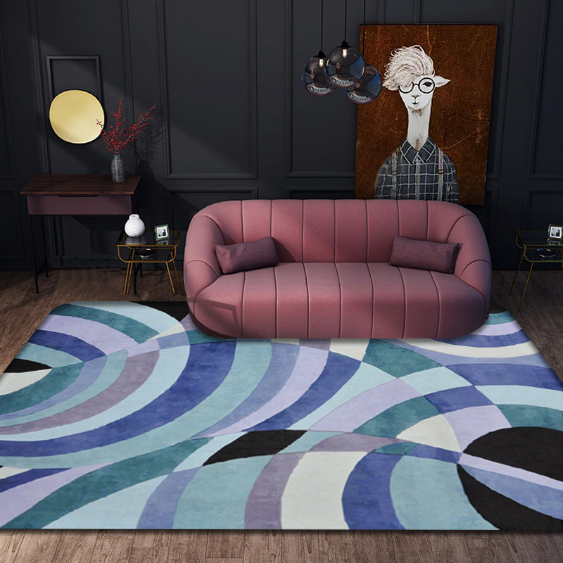 Nordic Abstract Teppich Lila Polyester Waschbar Haustierfreundlicher Rutschfester Teppich für das Wohnzimmer