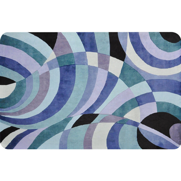 Nordic Abstract Teppich Lila Polyester Waschbar Haustierfreundlicher Rutschfester Teppich für das Wohnzimmer