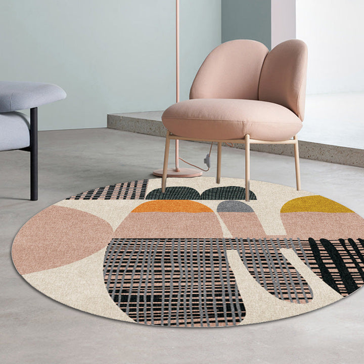 Farbblock gestreifter Teppich Polyester Modernismus Teppich Waschbar Rutschfest Haustierfreundlicher Teppich für das Wohnzimmer