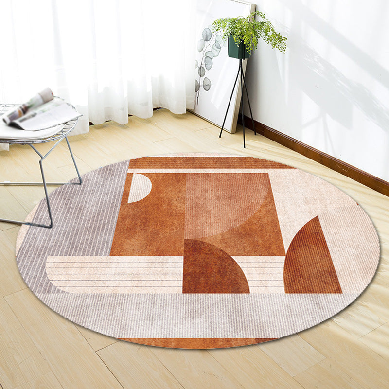 Farbblock gestreifter Teppich Polyester Modernismus Teppich Waschbar Rutschfest Haustierfreundlicher Teppich für das Wohnzimmer