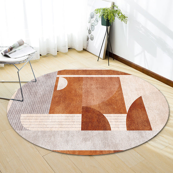 Farbblock gestreifter Teppich Polyester Modernismus Teppich Waschbar Rutschfest Haustierfreundlicher Teppich für das Wohnzimmer