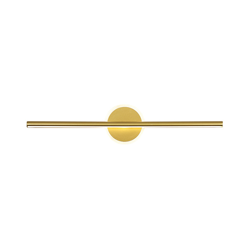 Metall Lineare und Runde Vanity Wandlampe Minimalismus LED Wand Sconce Beleuchtung in Gold, 16"/23.5"/31.5" Breite
