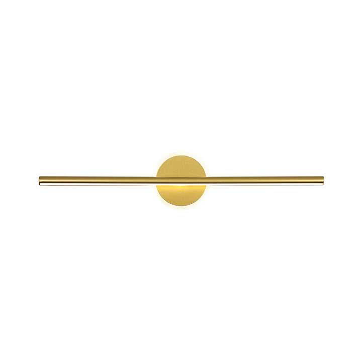 Metall Lineare und Runde Vanity Wandlampe Minimalismus LED Wand Sconce Beleuchtung in Gold, 16"/23.5"/31.5" Breite