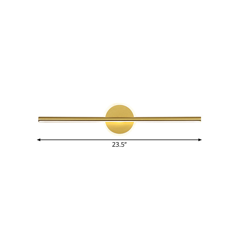 Metall Lineare und Runde Vanity Wandlampe Minimalismus LED Wand Sconce Beleuchtung in Gold, 16"/23.5"/31.5" Breite