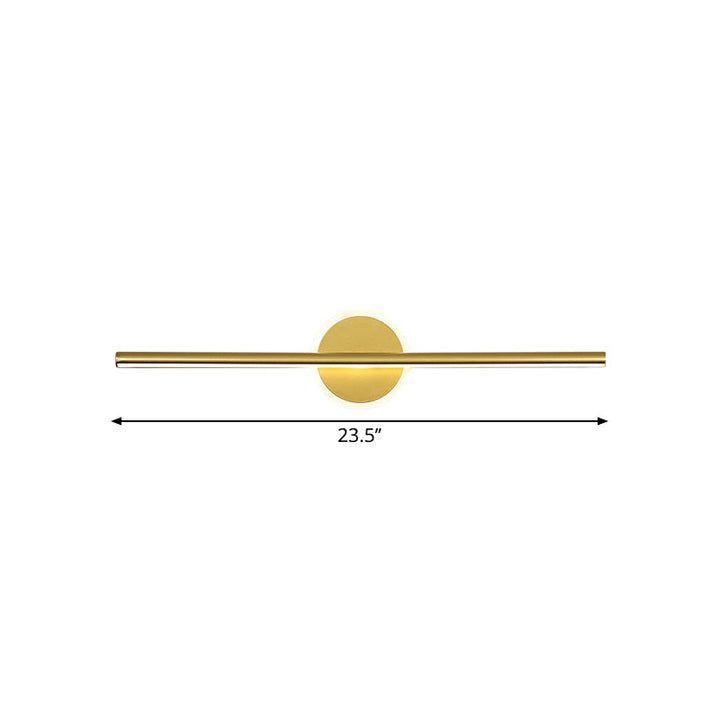 Metall Lineare und Runde Vanity Wandlampe Minimalismus LED Wand Sconce Beleuchtung in Gold, 16"/23.5"/31.5" Breite
