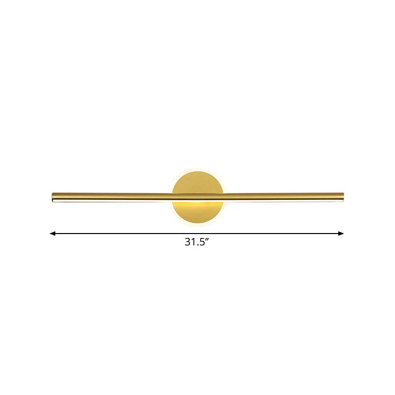 Metall Lineare und Runde Vanity Wandlampe Minimalismus LED Wand Sconce Beleuchtung in Gold, 16"/23.5"/31.5" Breite