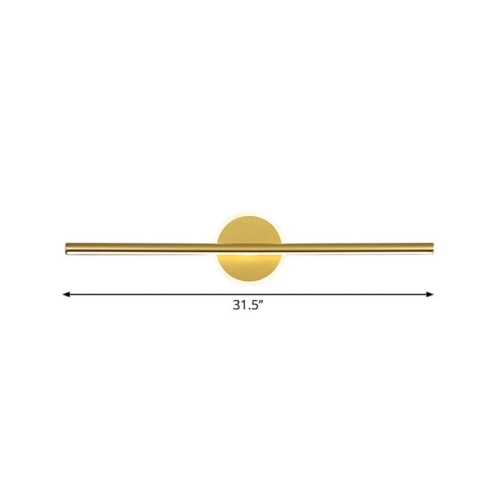Metall Lineare und Runde Vanity Wandlampe Minimalismus LED Wand Sconce Beleuchtung in Gold, 16"/23.5"/31.5" Breite
