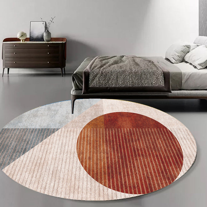 Einzigartiger Mehrfarbiger Modernistischer Teppich Polyester Farbblock Streifenmuster Teppich Waschbar Haustierfreundlicher Rutschfester Teppich für das Wohnzimmer
