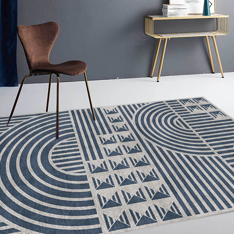 Kreativer modernistischer Teppich Polyester geometrisches und Streifenmuster Teppich waschbar haustierfreundlicher rutschfester Teppich für das Wohnzimmer