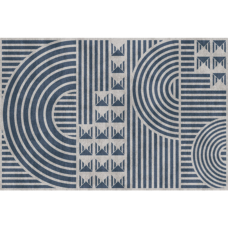 Kreativer modernistischer Teppich Polyester geometrisches und Streifenmuster Teppich waschbar haustierfreundlicher rutschfester Teppich für das Wohnzimmer