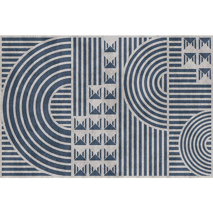Kreativer modernistischer Teppich Polyester geometrisches und Streifenmuster Teppich waschbar haustierfreundlicher rutschfester Teppich für das Wohnzimmer