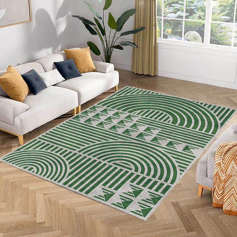 Kreativer modernistischer Teppich Polyester geometrisches und Streifenmuster Teppich waschbar haustierfreundlicher rutschfester Teppich für das Wohnzimmer