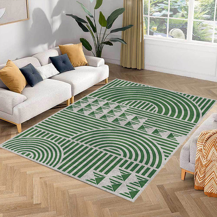 Kreativer modernistischer Teppich Polyester geometrisches und Streifenmuster Teppich waschbar haustierfreundlicher rutschfester Teppich für das Wohnzimmer