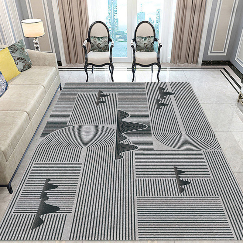 Stylischer Modernismus Teppich Multicolor Gestreiftes Muster Teppich Haustierfreundlich Rutschfest Waschbarer Teppich zur Dekoration