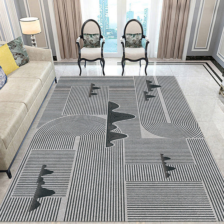 Stylischer Modernismus Teppich Multicolor Gestreiftes Muster Teppich Haustierfreundlich Rutschfest Waschbarer Teppich zur Dekoration