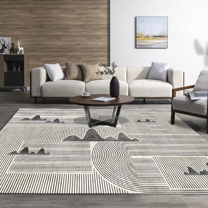 Stylischer Modernismus Teppich Multicolor Gestreiftes Muster Teppich Haustierfreundlich Rutschfest Waschbarer Teppich zur Dekoration