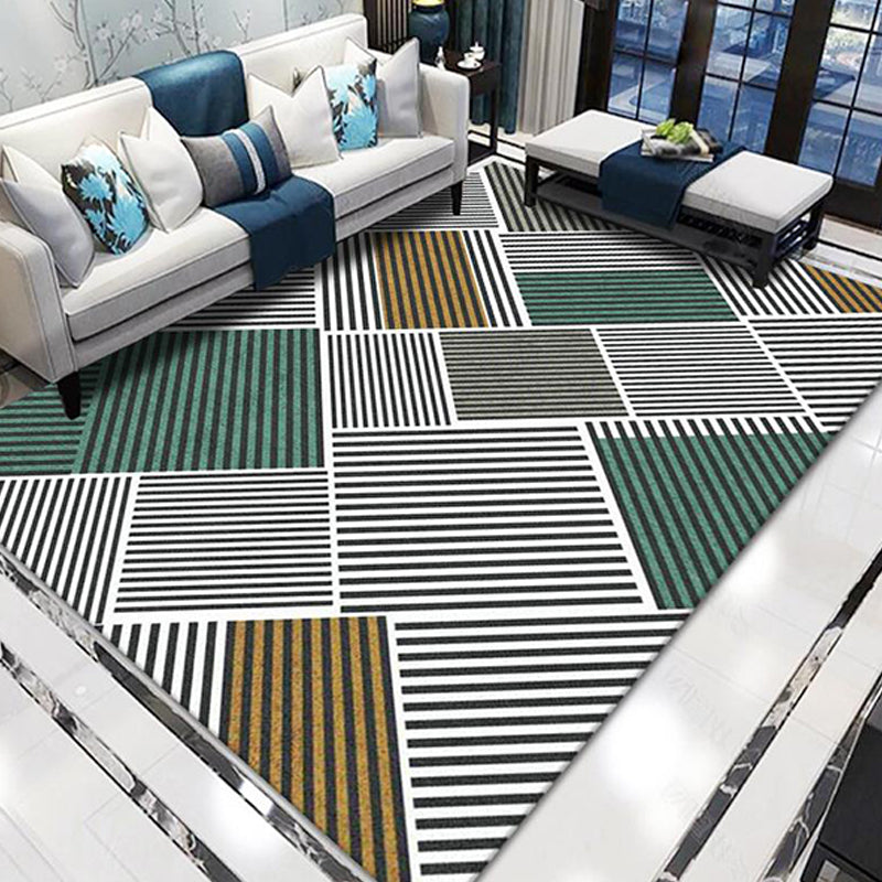 Stylischer Modernismus Teppich Multicolor Gestreiftes Muster Teppich Haustierfreundlich Rutschfest Waschbarer Teppich zur Dekoration