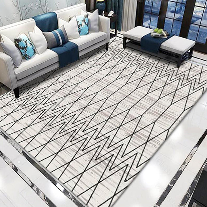 Stylischer Modernismus Teppich Multicolor Gestreiftes Muster Teppich Haustierfreundlich Rutschfest Waschbarer Teppich zur Dekoration