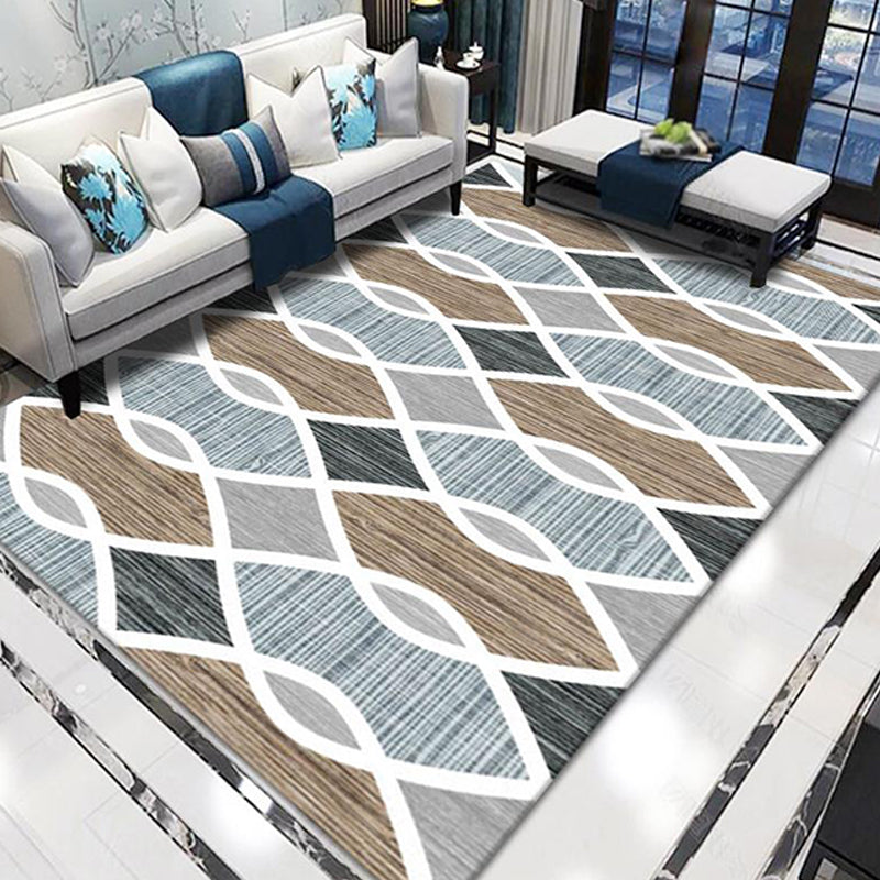 Stylischer Modernismus Teppich Multicolor Gestreiftes Muster Teppich Haustierfreundlich Rutschfest Waschbarer Teppich zur Dekoration
