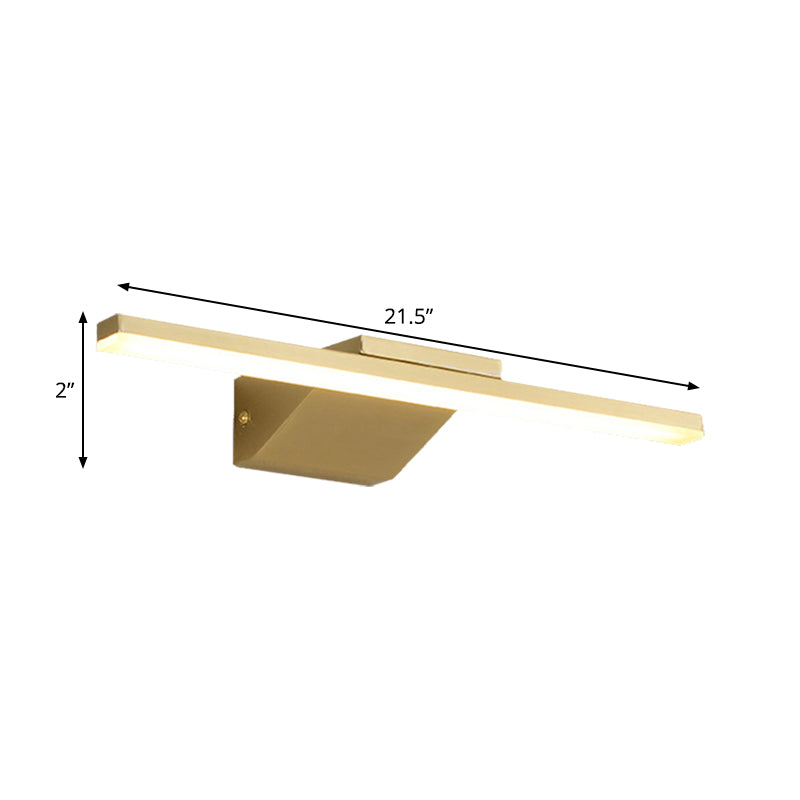 16"/21.5" W Metallic Streamlined Wandlampe Simplicity LED Gold Vanity Wandleuchte Licht für Badezimmer