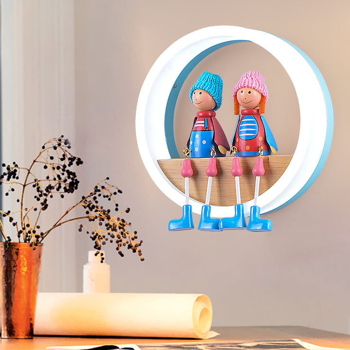 Cartoon Big O Wandlicht mit Couple Acryl Wandleuchte für Kinderzimmer Restaurant