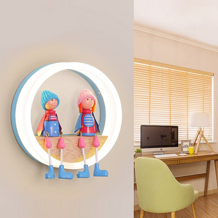 Cartoon Big O Wandlicht mit Couple Acryl Wandleuchte für Kinderzimmer Restaurant