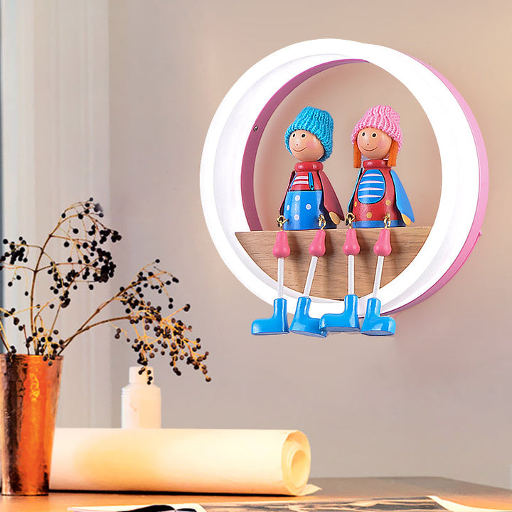 Cartoon Big O Wandlicht mit Couple Acryl Wandleuchte für Kinderzimmer Restaurant