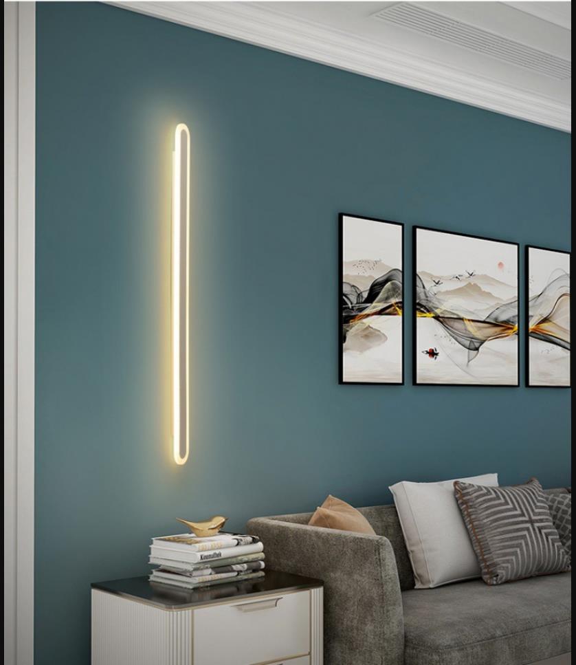 Elongierte Bar Schlafzimmer Flush Wandlampe Acryl 16"/23.5"/31.5" W LED Nordic Wandlampe in Warm/Weiß Licht, Schwarz/Weiß