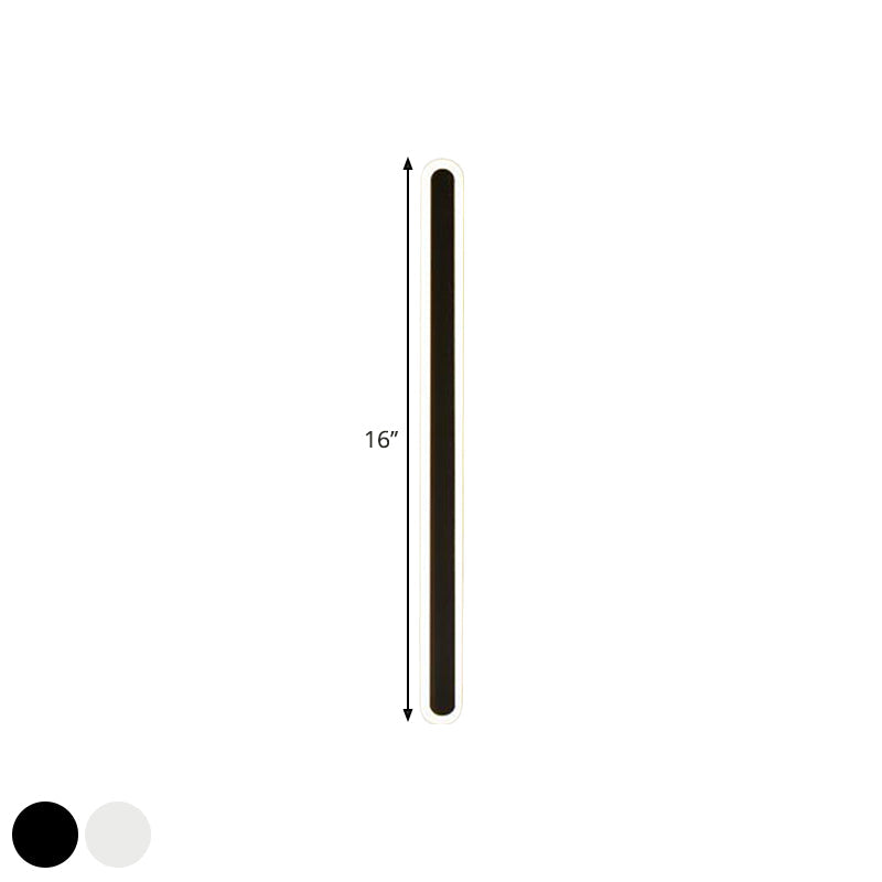 Elongierte Bar Schlafzimmer Flush Wandlampe Acryl 16"/23.5"/31.5" W LED Nordic Wandlampe in Warm/Weiß Licht, Schwarz/Weiß