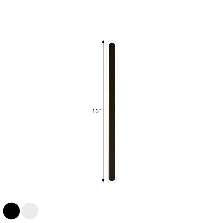 Elongierte Bar Schlafzimmer Flush Wandlampe Acryl 16"/23.5"/31.5" W LED Nordic Wandlampe in Warm/Weiß Licht, Schwarz/Weiß