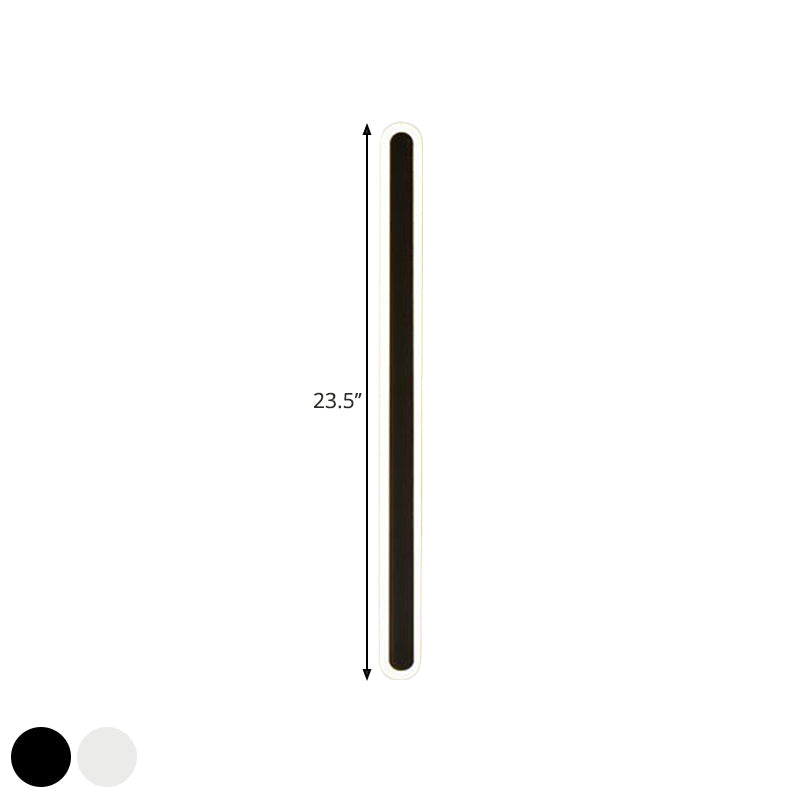 Elongierte Bar Schlafzimmer Flush Wandlampe Acryl 16"/23.5"/31.5" W LED Nordic Wandlampe in Warm/Weiß Licht, Schwarz/Weiß