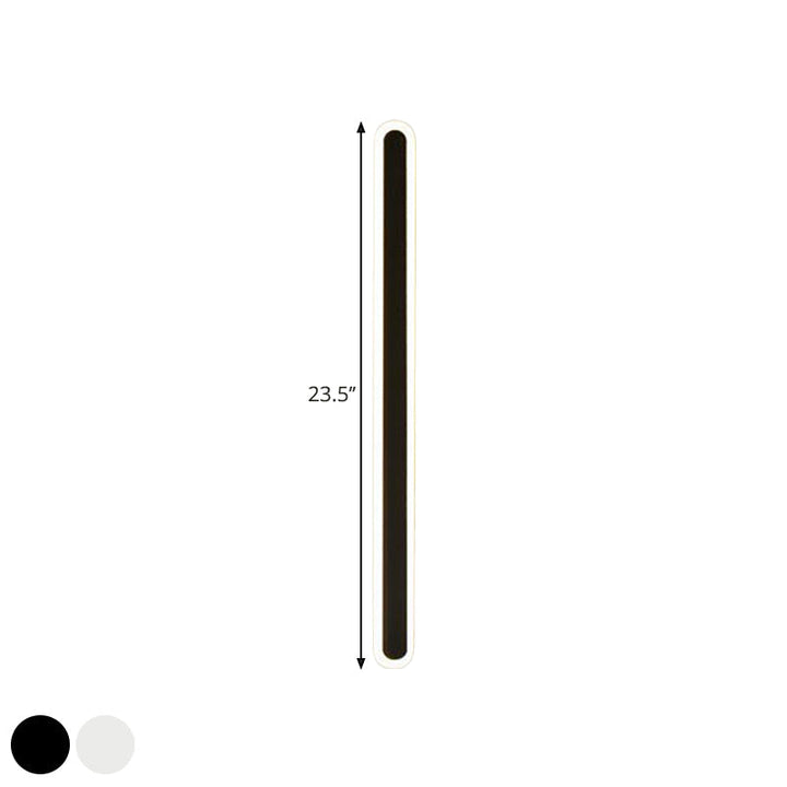 Elongierte Bar Schlafzimmer Flush Wandlampe Acryl 16"/23.5"/31.5" W LED Nordic Wandlampe in Warm/Weiß Licht, Schwarz/Weiß