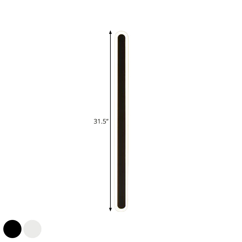 Elongierte Bar Schlafzimmer Flush Wandlampe Acryl 16"/23.5"/31.5" W LED Nordic Wandlampe in Warm/Weiß Licht, Schwarz/Weiß