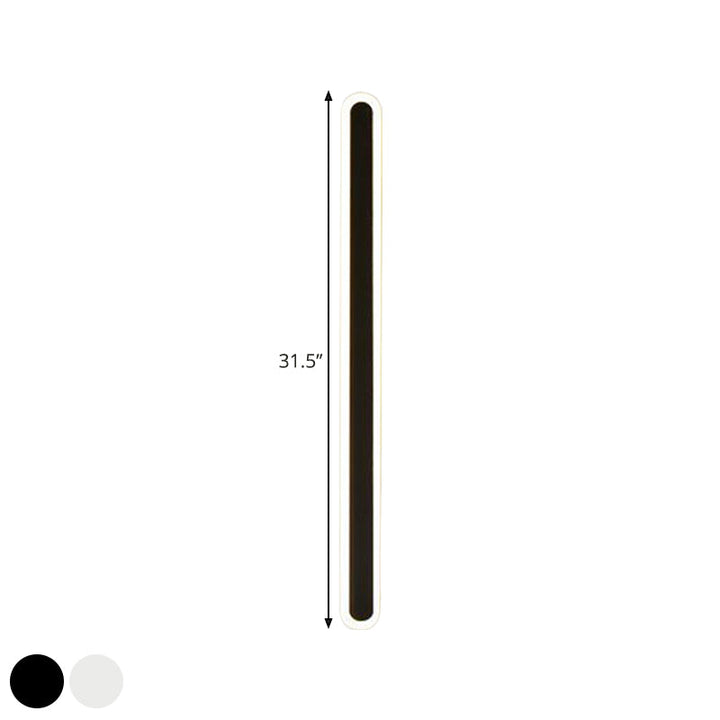 Elongierte Bar Schlafzimmer Flush Wandlampe Acryl 16"/23.5"/31.5" W LED Nordic Wandlampe in Warm/Weiß Licht, Schwarz/Weiß