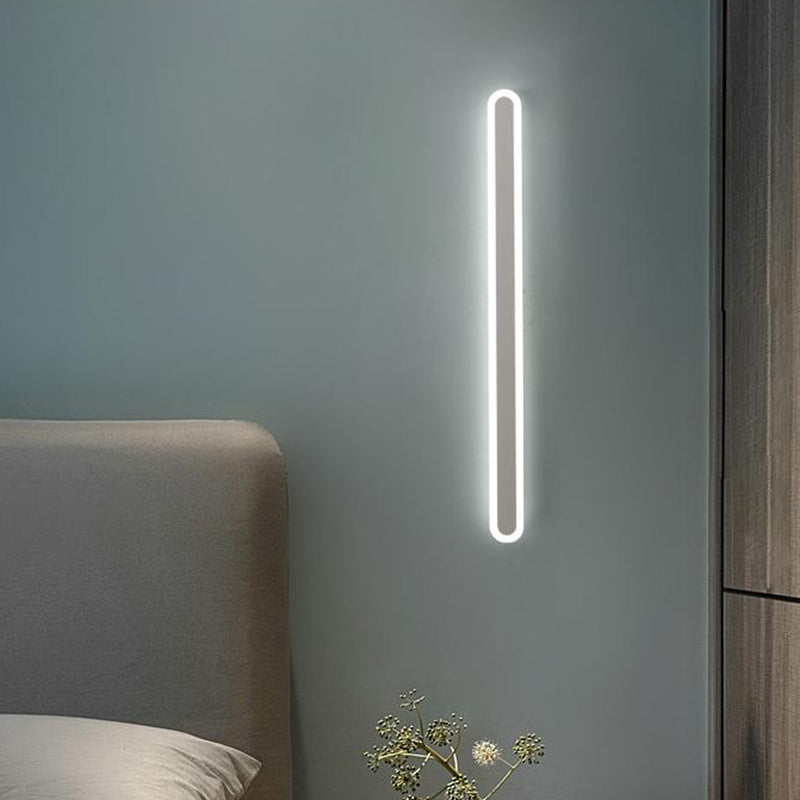 Elongierte Bar Schlafzimmer Flush Wandlampe Acryl 16"/23.5"/31.5" W LED Nordic Wandlampe in Warm/Weiß Licht, Schwarz/Weiß