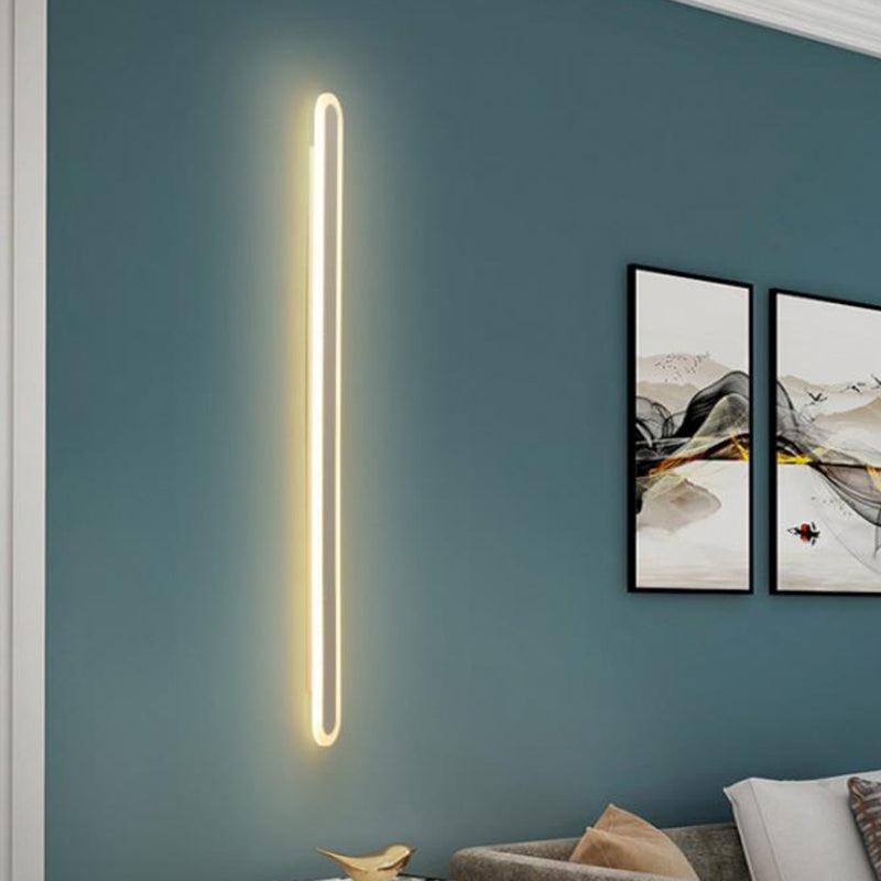 Elongierte Bar Schlafzimmer Flush Wandlampe Acryl 16"/23.5"/31.5" W LED Nordic Wandlampe in Warm/Weiß Licht, Schwarz/Weiß